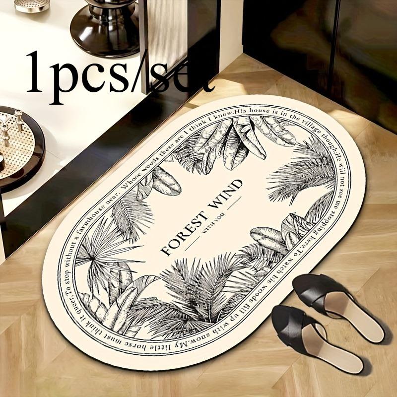 1 Stück/Set Vintage Floral Badematte, Rutschfeste Saugfähige Polyestermatte für Duscheingang Badezimmerboden Fleckenabweisend
