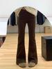 Women's Plus Size High Waist Brown Micro Flare Jeans - Stretch Slimming Pear Shape Fit