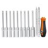 135mm Length Long Reach Deep Hole Socket Wrench 4-14mm Screwdriver Hex Bit Socket with 1/4Inch Drive for Stability