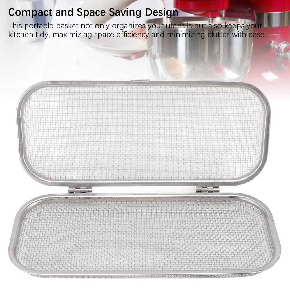 Fine Mesh Dishwasher Basket 304 Stainless Steel Cutlery Holder Chopstick Basket  Family Kitchen