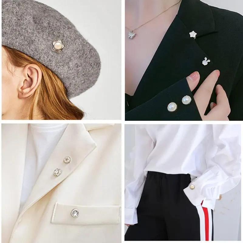 10 ks Knoflíkové špendlíky pro zakrytí Dámská košile Brož Knoflíky Špendlíky Bez šití Knoflíkové špendlíky Zavírací špendlíky Pro DIY Oblečení Šaty Aaccessories