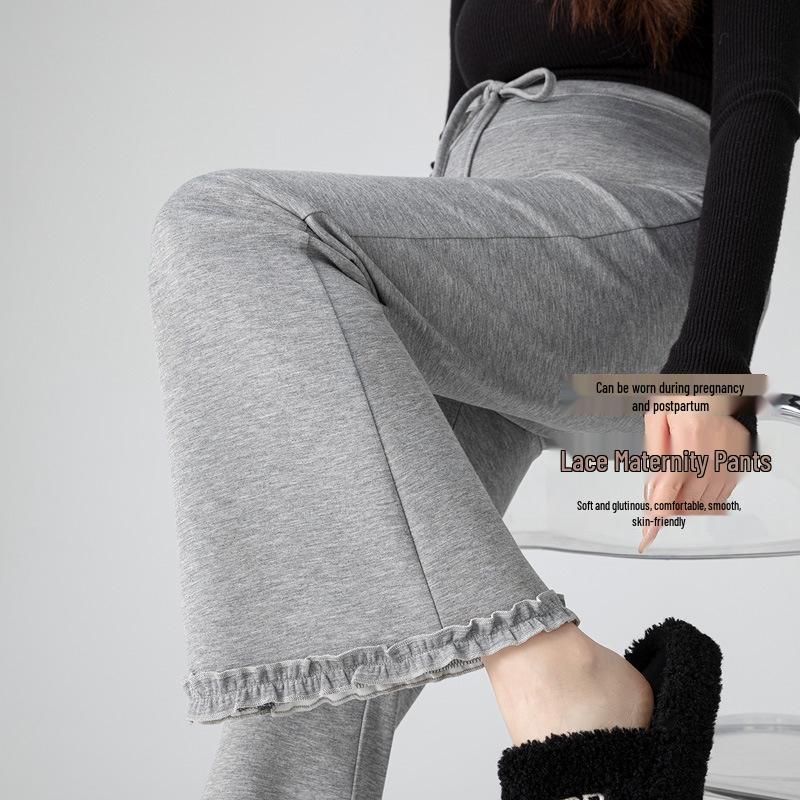 Trendy Spring Maternity Lace Flared Pants - Slimming & Casual Fit