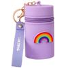 Storage Bag Cartoon Decor Earphone Keys Changes Coin Storage Bucket with Wrist Strap Zipper Closure Portable Keychain Bag Decoration Pendant