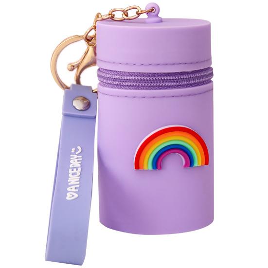 Storage Bag Cartoon Decor Earphone Keys Changes Coin Storage Bucket with Wrist Strap Zipper Closure Portable Keychain Bag Decoration Pendant