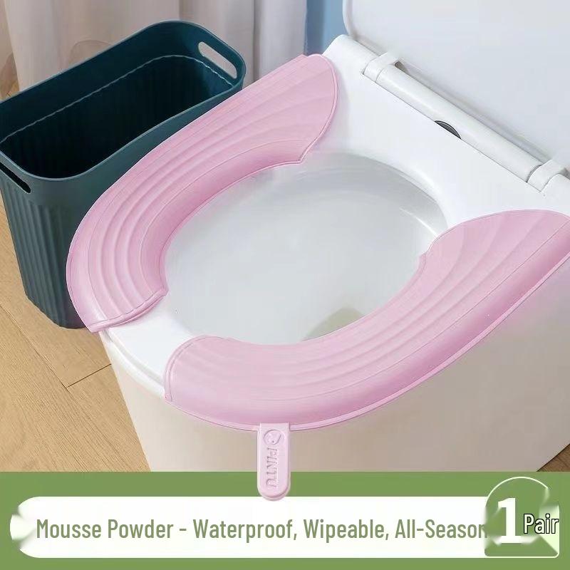 Universal All-Season Thickened Washable Toilet Seat Cushion – Non-Staining Adhesive Cover