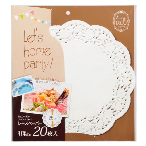 PEARL METAL Arrange DECO Lace Paper, 26cm, 20 Sheets, D-1139