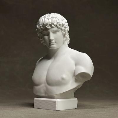 Abstract Plaster Sculpture Life-sized Statue Antinous European Retro Decorative Figurines Room Decoration Accessories