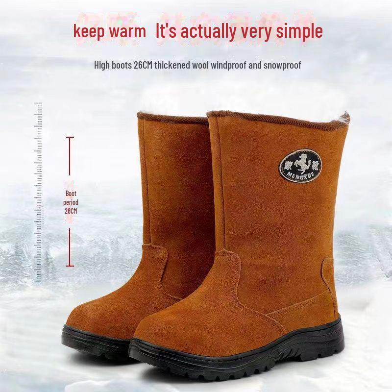 

Чоловічі надтовсті високі снігові чоботи, холодостійкі, нековзні, з бавовни, вовни та натуральної шкіри, монгольські чоботи. 45