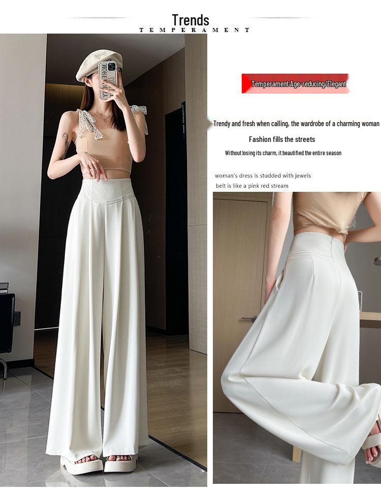 Pantalon Évasé Taille Haute Large pour Femme Printemps/Été 2025