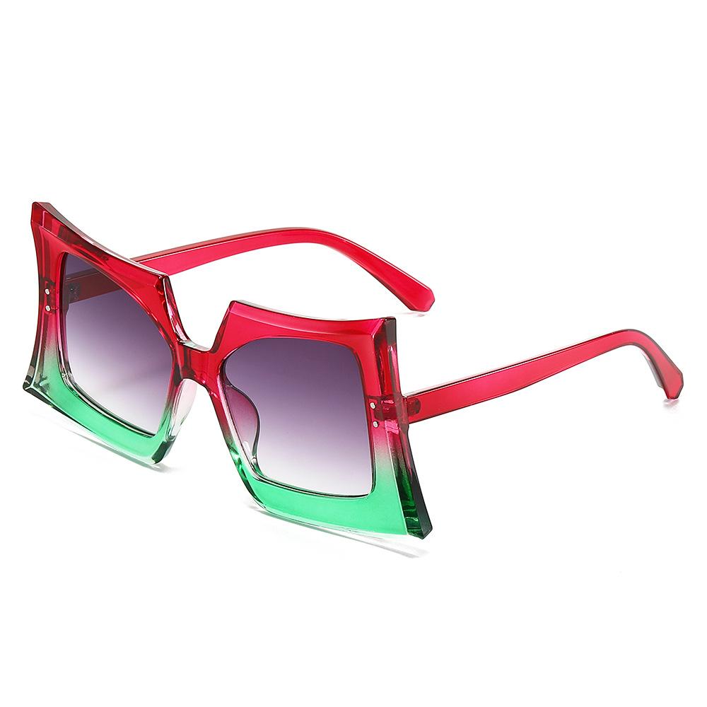 Wine Glass Sunglasses, Personalized Square Large-Frame Hip-Hop Beat Sunglasses For Women