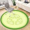 1PC Cucumber Slice Office Round Area Rug, Mat Suitable For Office, Under Office Chairs Bedroom Living Room Home Decor, Room Deco
