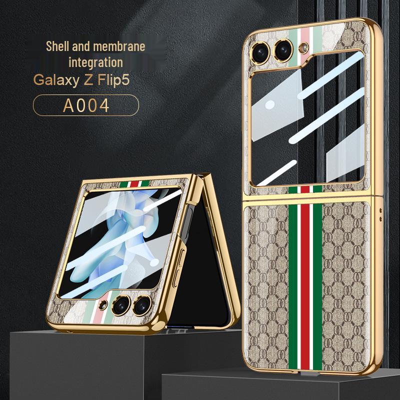Samsung Galaxy Z Flip 5 Anti-Drop Luxury Glass Case - Full Coverage