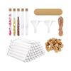 Plastic Test Tube Set with Wooden Stopper, Funnel, Label, and Hemp Rope, DIY Craft Bottles for Party Favors, Wedding, or Home
