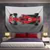 Red Racing Car Top View Design Sleek Modern Sporty Patterned Tapestry for Bedroom and Living Room Home Decor Sofas