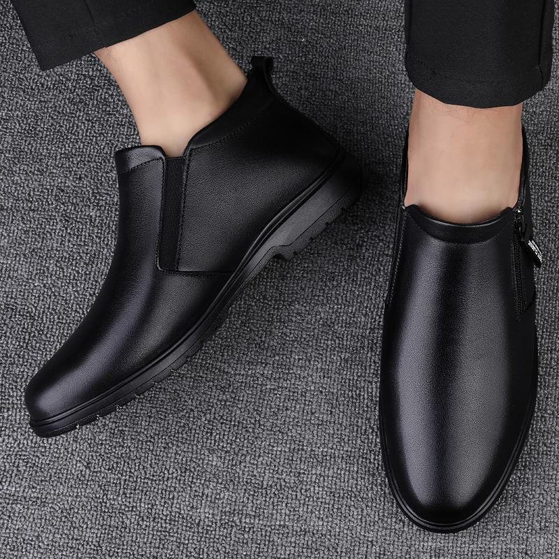 Fashion Winter Hot Selling Men's High Top Shoes Versatile Black Office Business Boots High-quality Men’s Genuine Leather Formal Shoes