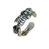 Halloween Rock Punk Totenkopf Offener Ring Herren Überzogener Retro Ring Überzogenes Punk Armband