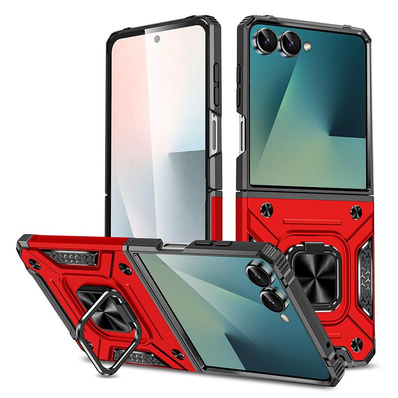 Applicable To Samsung Zflip1 Folding Mobile Phone Case Magnetic Ring 2-in-1 Hot-selling Case Z Flip1