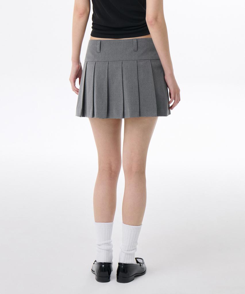 Musinsa Standard Woman Women'S Low-Rise Pleated Mini Scotts [Melange Grey]