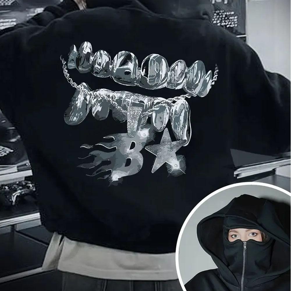 Women's Autumn Zipper Hoodie Black Premium Neutral Horror Medusa Printed Fashion Trend Top Double Hat Sports Velvet Sweatshirt