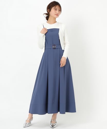 Mishmash Klänning för Kvinnor, Feminin och Vacker, Hängselklänning/Camiklänning med Bälte, Enfärgad, MM517411 BLÅ
