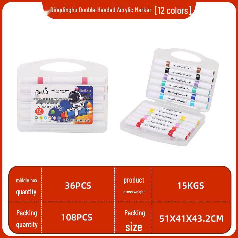 

Double-Headed Washable Acrylic Marker for Kids - Opaque and Waterproof Art Pen
