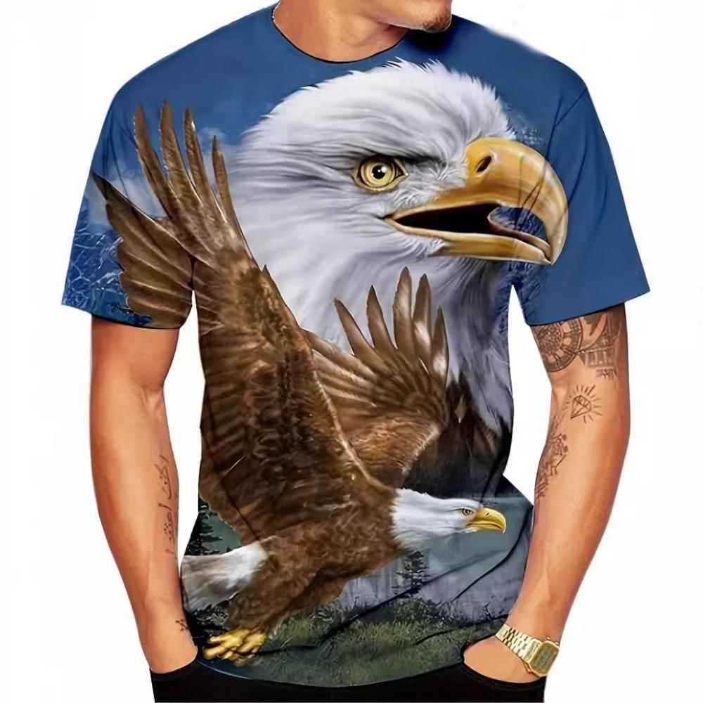 Tiger T-shirt for men's animal 3D printing men's summer short sleeved T-shirt men's oversized top casual men's clothing