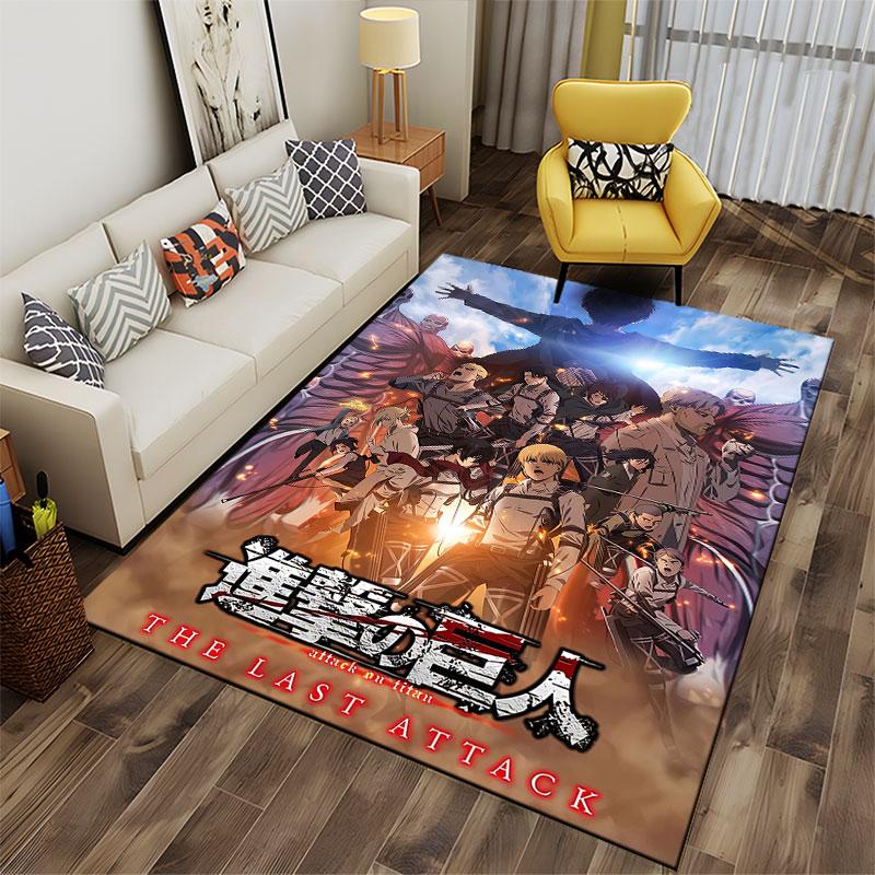 Attack on Titan Anime Carpet suitable as a non-slip mat for the living room or bedroom sofa