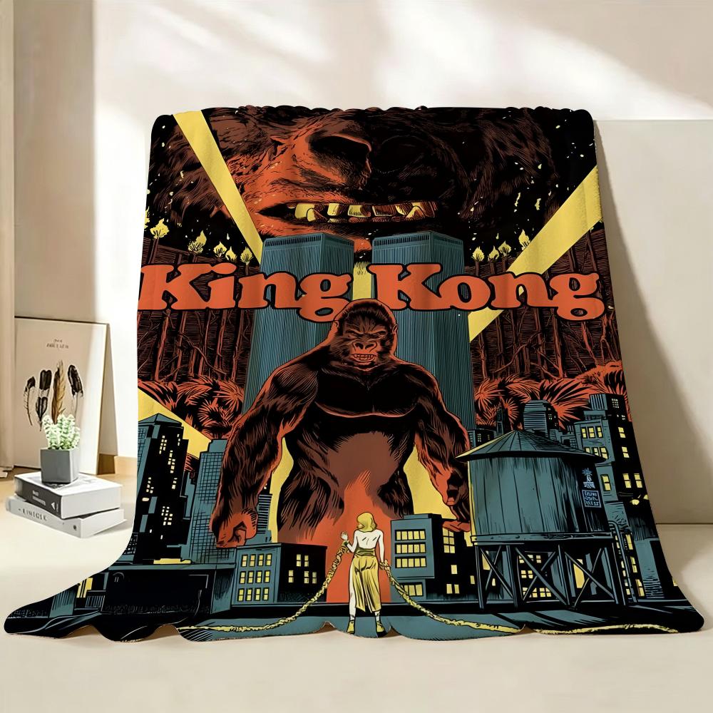 Movie K King K Kong Throw Flannel Throw Blanket Suitable for Sofa Living Room Bedroom