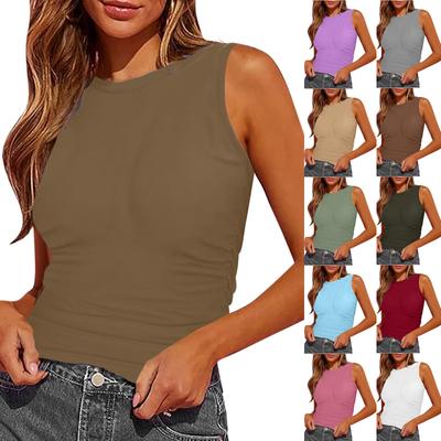 Women's Sleeveless Pleated Vest Shirt Top