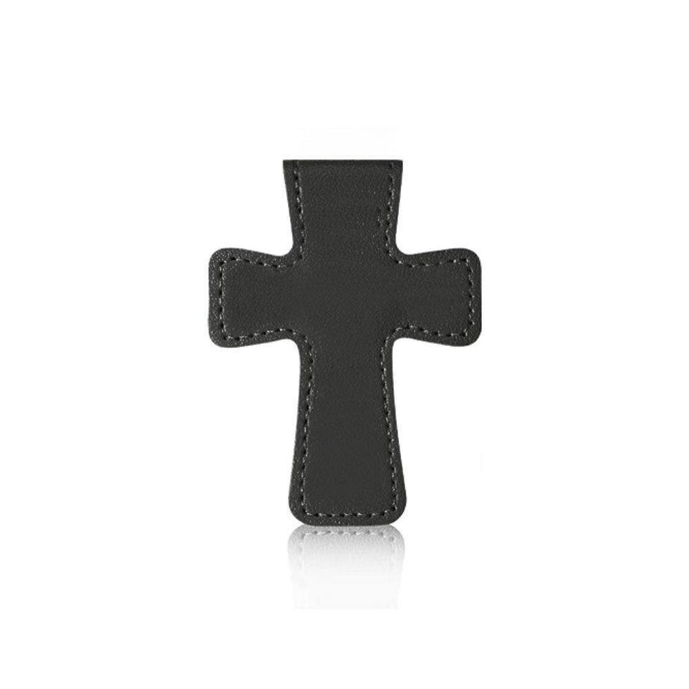 PU Magnetic Cross Leather Bookmark - Strong Stationery Supply for Students чёрный