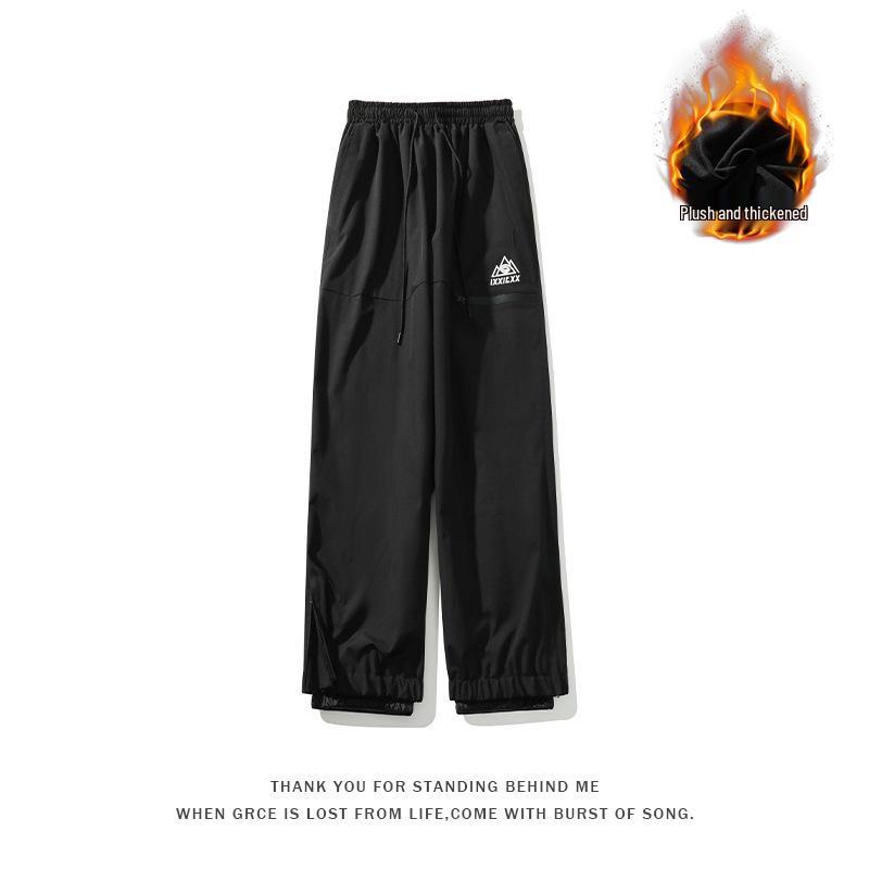 

Унисекс Водонепроницаемые Ветрозащитные Брюки для Лыж с Флисовой Подкладкой, Снежной Юбкой и Молнией XL чёрный