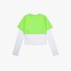 diadora Rock 'N' Run Crop Layered Long Sleeve Lime