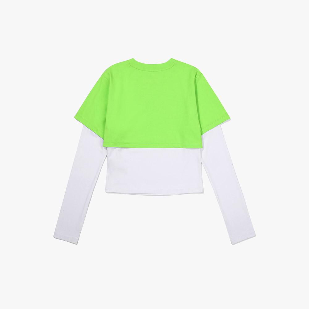 diadora Rock 'N' Run Crop Layered Long Sleeve Lime