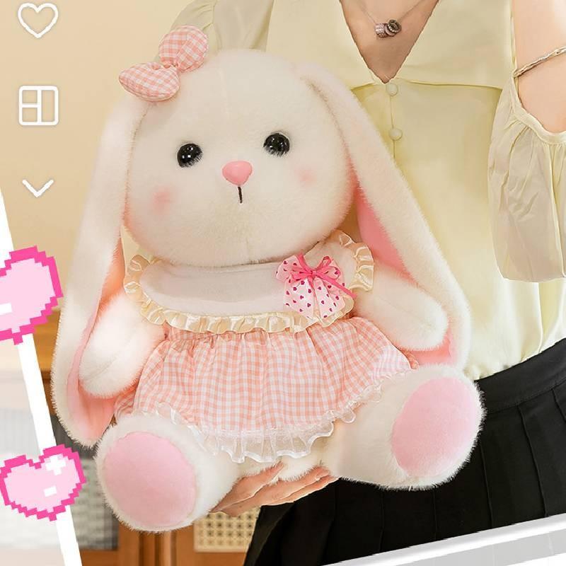 Adorable Plush Rabbit Doll With Cute Flower Dress Perfect For Girls Birthday Gifts
