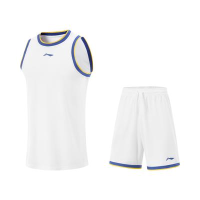 Li Ning Professionelle Basketball-Serie Gestreifter Pullover Rundhalsweste Sportlich Lässig Einfache Shorts Basketball-Set Herren Basketball-Set AATV001-11