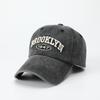 Washed old baseball cap women's retro letter embroidered sunscreen cap men's soft top sun hat