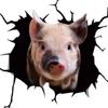 Creative Funny Piggy Stickers, Animal Crack Car Stickers, 3D Cute Car Pet Stickers, Waterproof Car Window Stickers