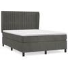 3129334 vidaXL Lit à sommier tapissier et matelas Gris foncé 140x200cm Velours