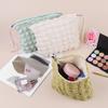 3Pcs Travel Toiletry Bag Solid Color Makeup Organizer Bag Large Capacity Women Bubble Makeup Bag Lightweight Simple Make Up Bag