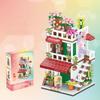 Creative Flower House Construction Blocks Dessert Shop Street View Model Blocks Toys Micro Blocks Toys For Young Boys Girls Present Kids Toys