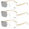 3pcs Retro Reading Glasses For Men Women Rimless Design Men's Presbyopic Glasses Blue Light Blocking