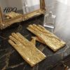 Breathable Sequin Gloves 1 Pair Shiny Silver for Adults Stretchy Mesh Lightweight Metallic Sparkly Performance Dance Stage Costumes Halloween Party