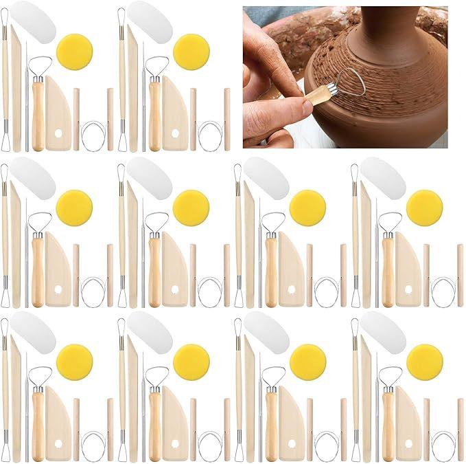 61-Piece Polymer Clay Tool Set for DIY Pottery, Carving & Embossing