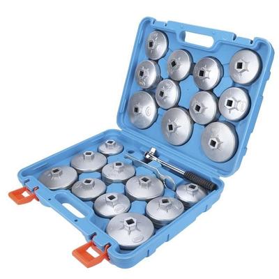 Qiilu 23pcs Oil Filter Wrench Set Oil Filter Wrench Removal Socket Adapter Tool Kit