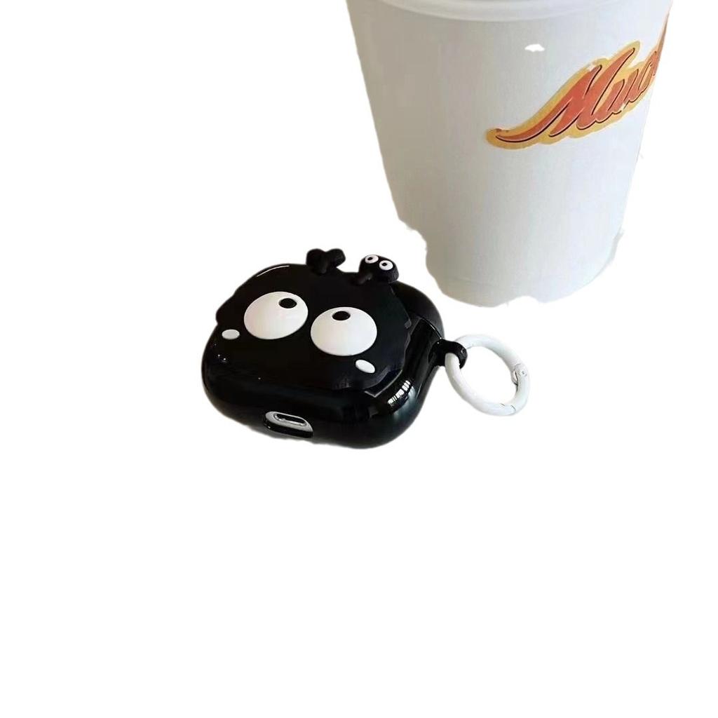 Applicable Apple ins cute smiley face black briquettes AirPods1 earphone case pro1 earphone cover
