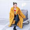 Women's Winter Warm Faux Fur Coat Thick Women's Long Coat with Turn-down Collar, Women's Warm Coat with Belt Casaco Feminino