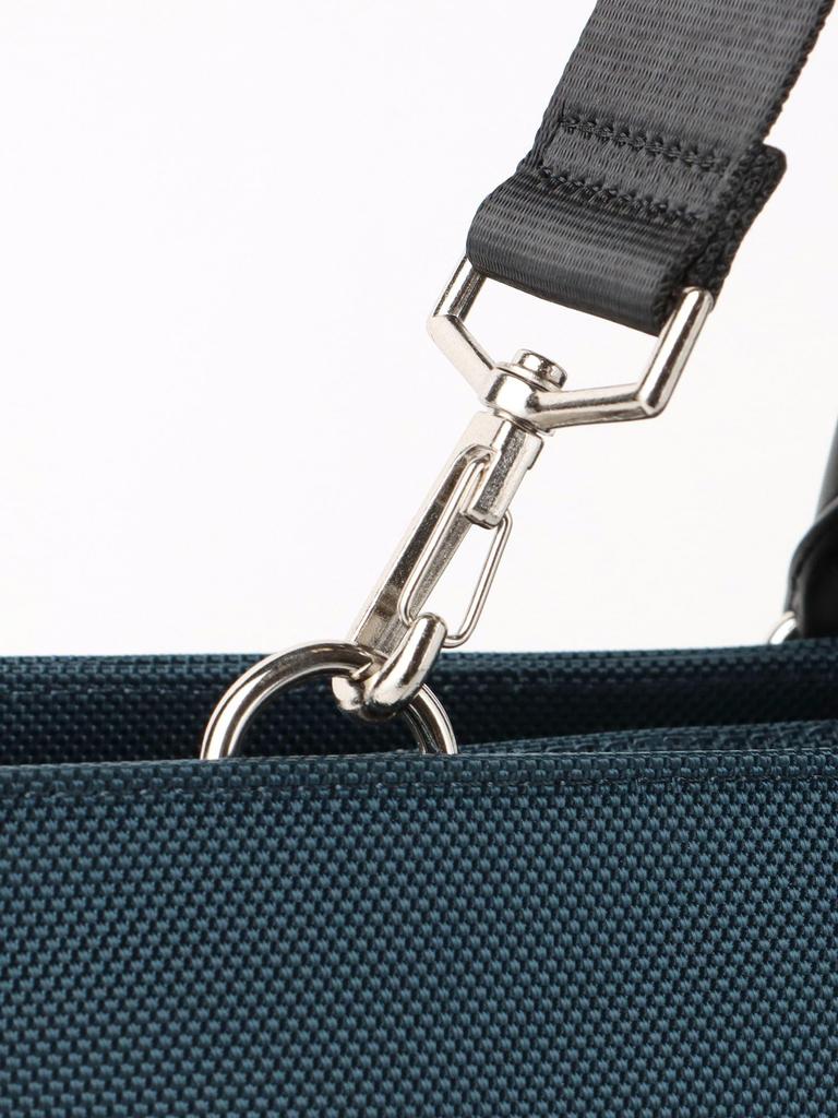 Beams Heart Men's Nylon and Leather Canvas Briefcase in Navy