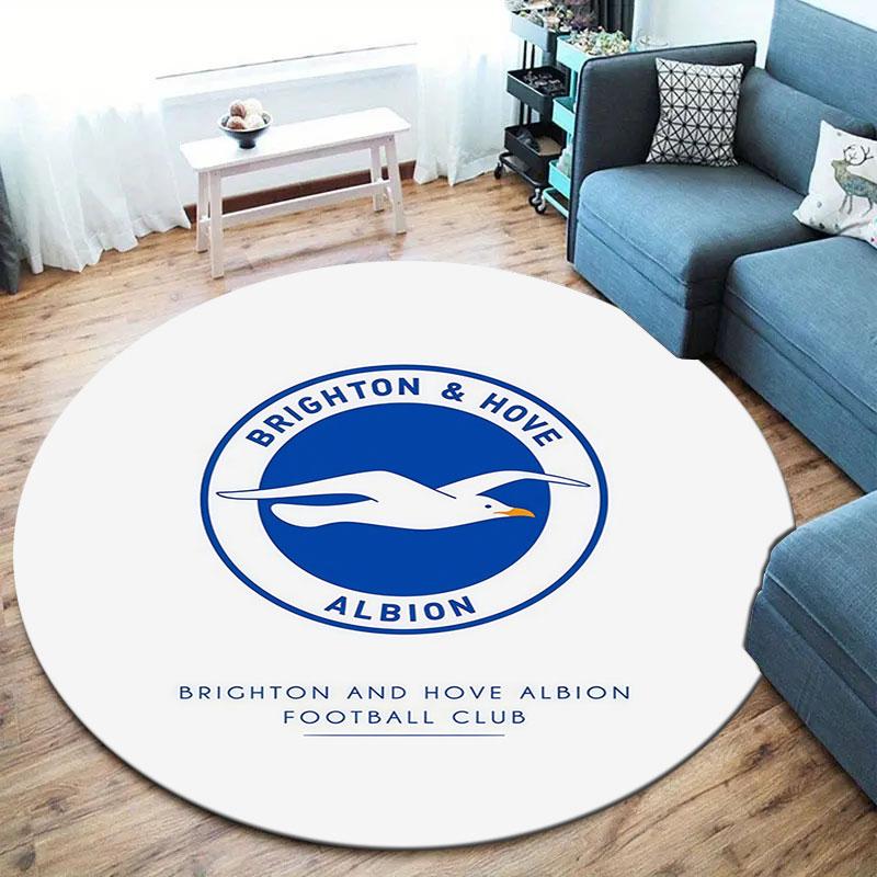 Brighton & Hove Albion Round Area Rug,Carpet Rug for Living Room Bedroom Sofa Playroom Decor,Non-slip Floor Mat