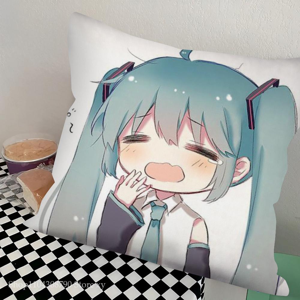 1Pc H-Hatsunes M-Miku Pillow Case Square Bedroom Sofa Leisure Comfort Cushion Car Living Room Home Decoration