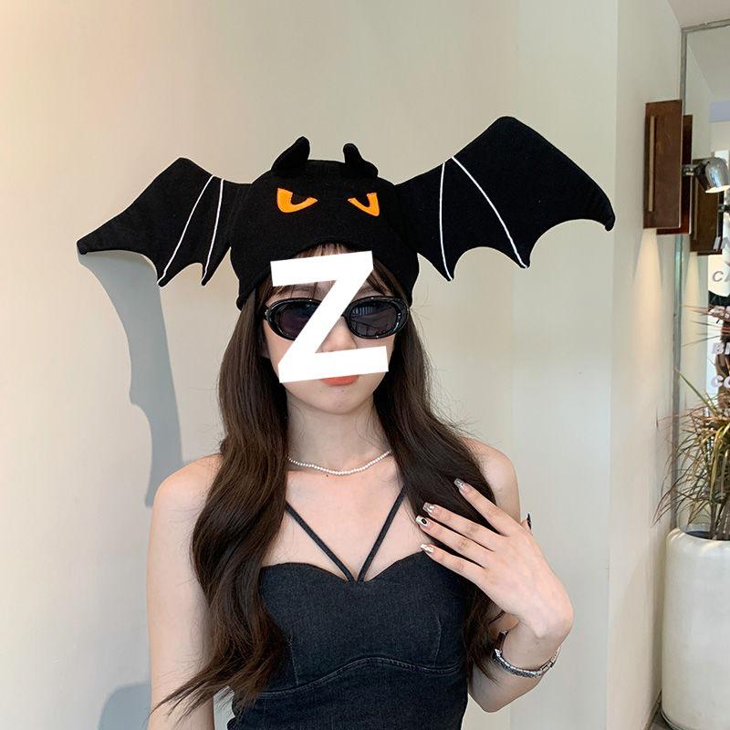 Halloween Cute Black Bat Plush Hat with Big Wings for Cosplay & Photos